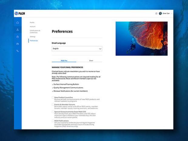 Preferences screen