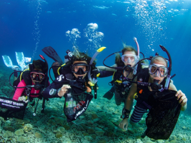 Underwater Dive team Shot