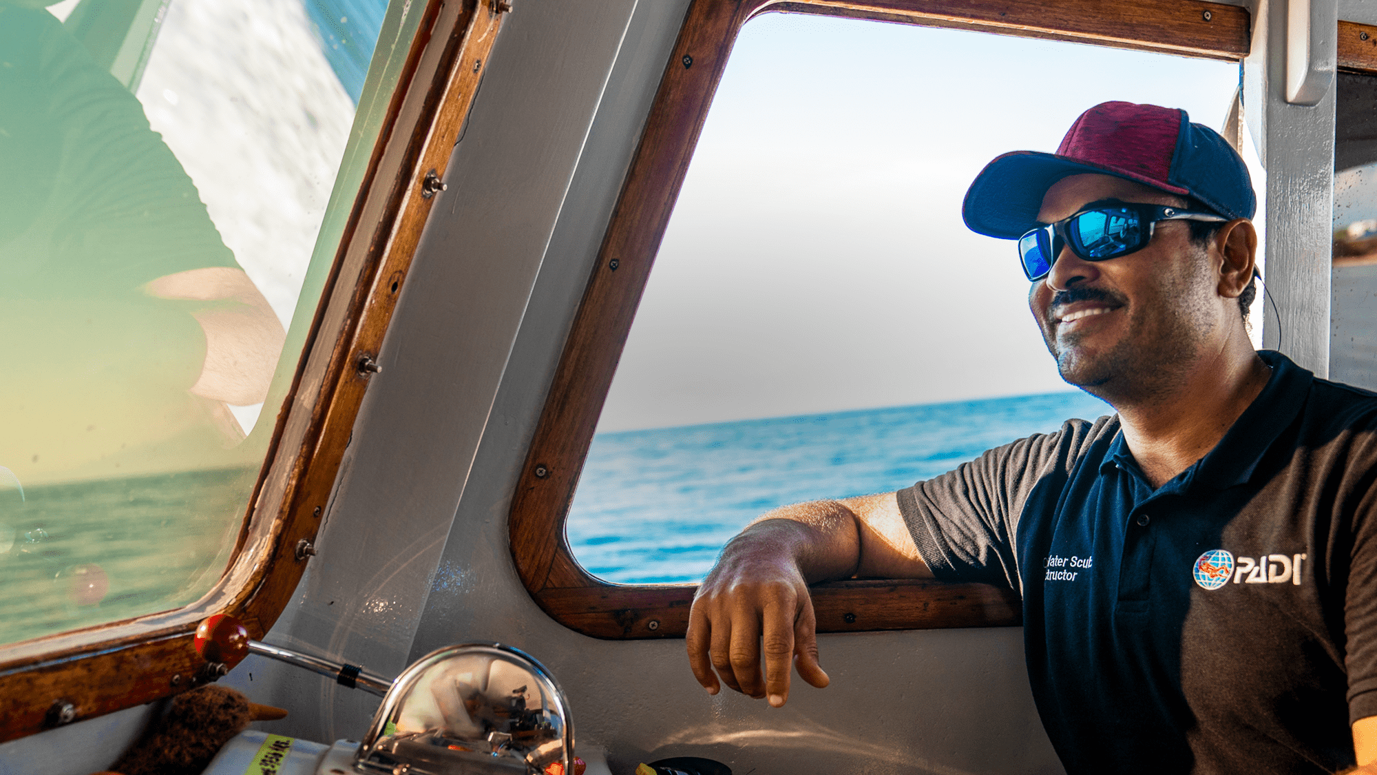 Person in a boat smiling